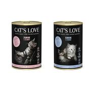 Cat'S Love Kitten | Alimento Húmedo para Gatitos | Variedad Latas | 18 x 400 Gr | Sin Cereales ni aditivos Artificiales (18x400Gr, 12x400Gr Pollo 6x400Gr Ternera)