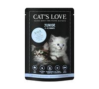 Cat'S Love Kitten | Alimento Húmedo para Gatitos | Variedad Sobres | 24 x 85 Gr | Sin Cereales ni aditivos Artificiales | (24x85Gr, Ternera)