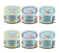 Cat'S Love Puro Filetes | Alimento Húmedo Premium para Gatos | 100% Natural | 6 x 100 Gr | (2X Pollo Puro 2X Salmón Puro 2X Pollo Puro & Salmón Puro)