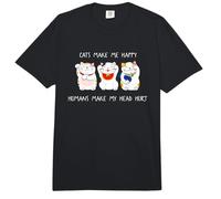 Cats Make Me Happy Humans Make My Head Hurt for Cat Lovers Comfort Colors Adult Heavyweight T-Shirt