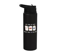 Cats Make Me Happy Humans Make My Head Hurt for Cat Lovers Stainless Steel Insulated Water Bottle