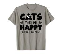 Cats Make Me Happy You Not So Much Humans Make My Head Hurt Camiseta