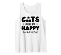 Cats Make Me Happy You Not So Much Humans Make My Head Hurt Camiseta sin Mangas