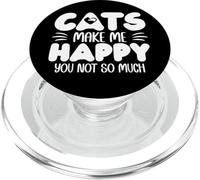 Cats Make Me Happy You Not So Much Humans Make My Head Hurt PopSockets PopGrip para MagSafe