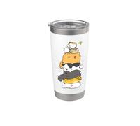Cats Meowtain Pile Cat Anime Kawaii para amantes de los gatitos, divertido regalo Vaso térmico de acero inoxidable de doble pared