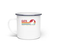 Cats more than Pets Miezekatze Gatito Casa Gato Gato - Taza esmaltada - Talla única - Blanco