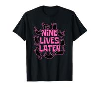 Cats Nine Lives Later Funny Cat Kitten For Men Women Kids Camiseta