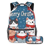 Cats Paws - Juego de mochila escolar y estuche para lápices para adolescentes, niñas, niños, mochila ligera de viaje, Multicolor 5, Talla única