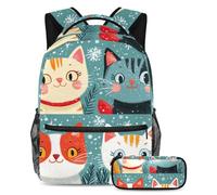 Cats Paws - Juego de mochila escolar y estuche para lápices para adolescentes, niñas, niños, mochila ligera de viaje, Multicolor 20, Talla única