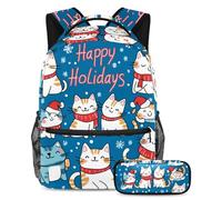 Cats Paws - Juego de mochila escolar y estuche para lápices para adolescentes, niñas, niños, mochila ligera de viaje, Multicolor 3, Talla única
