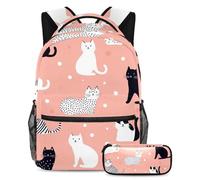 Cats Paws - Juego de mochila escolar y estuche para lápices para adolescentes, niñas, niños, mochila ligera de viaje, Multicolor 18, Talla única