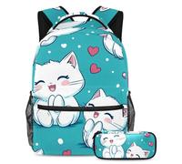 Cats Paws - Juego de mochila escolar y estuche para lápices para adolescentes, niñas, niños, mochila ligera de viaje, Multicolor 12, Talla única