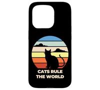 Cats Rule The World, Cool Funny Cats Graphic Cool Designs Carcasa para iPhone 15 Pro