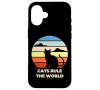 Cats Rule The World, Cool Funny Cats Graphic Cool Designs Carcasa para iPhone 16