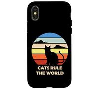 Cats Rule The World, Cool Funny Cats Graphic Cool Designs Carcasa para iPhone X/XS