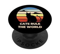 Cats Rule The World, Cool Funny Cats Graphic Cool Designs PopSockets PopGrip Adhesivo