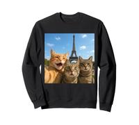 Cats Selfie in Paris Romantic Cat Moment Gift Sudadera