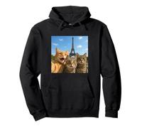 Cats Selfie in Paris Romantic Cat Moment Gift Sudadera con Capucha