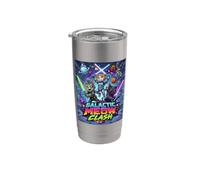 Cats Space Clash, Space Cats Illustration Graphic Cartoon Vaso térmico de acero inoxidable de doble pared