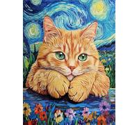 Cats Under The Starss Arte Abstracto Picture - para Juguete Rompecabezas Personalizado para Niños Y Adultos - Colour Puzzle - Rompecabezas 1000 Piezas - Decoración del Hogar Kw412Zw
