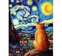 Cats Under The Starss Arte Abstracto Picture - para Juguete Rompecabezas Personalizado para Niños Y Adultos - Colour Puzzle - Rompecabezas 1000 Piezas - Decoración del Hogar Kw411Zw