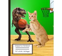 Cats Vs. Dinosaurs Basketball Finals: Let the writing begin as the Playoffs commence. Humorous Composition book for all ages.