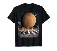 Cats Walking In Space Cat Astronaut Mercury Planet Cat Lover Camiseta