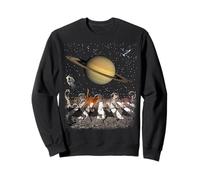 Cats Walking In Space Cat Astronaut Saturn Planet Cat Lover Sudadera