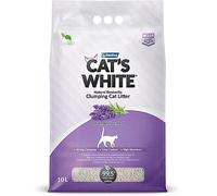 Cat's White Auglomerante perfumado a la lavanda para gatos, arena atrapa el olor para gatos y gatitos 10L