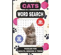 Cats Word Search Puzzle Book: Word Searches with Easy to Read Print about Cats, Pets, Animals and More | 6x9 inches, 110 pages | 50+ Puzzles ... Gift for Vocations, Holidays and Free Times
