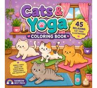 Cats & Yoga Coloring Book: 45 Relaxing Cat Yoga Illustrations with Single-Sided Pages for Stress Relief, Mindfulness, and Creative Fun