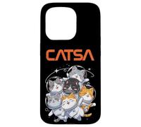 Catsa Cat Astronauts Funny Kitten Space Mujeres Niñas Niños Hombres Carcasa para iPhone 15 Pro