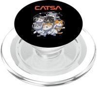 Catsa Cat Astronauts Funny Kitten Space Mujeres Niñas Niños Hombres PopSockets PopGrip para MagSafe