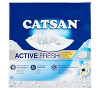 Catsan Active Fresh - Arena para Gatos de Arcilla Natural con carbón Activado - Repele el Olor y la Humedad - 1 x 8 litros