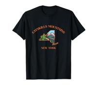 Catskill Mountains Paisaje al Aire Libre Dentro de NY Mapa del Estado Camiseta