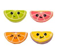Catstages Cuñas de Frutas dentales, 4 Unidades, Juguetes masticables Suaves y texturizados Que ayudan a Limpiar los Dientes, Multicolor