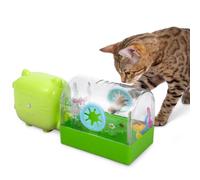 Catstages Juego de Pistola de Aire 2 en 1, Juguete para Gatos, 2 Juguetes Intercambiables, terrario y Cactus bailarín, 1 Ventilador Que Funciona con Pilas