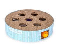 Catstages Scratch N' Hunt - Rompecabezas de Gato con Superficie corrugada y Tres Bolas en el Interior, Color Azul