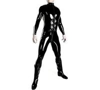 Catsuit De Goma De Látex Hecho A Mano Para Hombre Con Cremallera Frontal,Bebé Rosa,SG