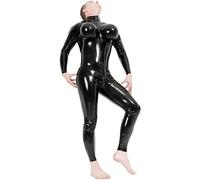 Catsuit De Goma De Látex Negro Hecho A Mano Para Hombre, Pecho Inflable Con Cremallera Trasera En La Entrepierna, Personalizable,Negro,XXL