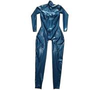 Catsuit De Látex Azul Metálico, Fetiche, Pecho 3D Con Cremallera Trasera Bidireccional A Través De La Entrepierna,Color Personalizado,L