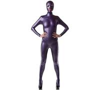 Catsuit De Látex De Cobertura Completa Para Mujer, Cuerpo De Goma Con Capucha Y Calcetines, Cremallera Trasera Plus,Cielo Azul,yo