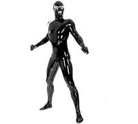 Catsuit De Látex, Mono De Goma, Negro Con Guantes, Calcetines, Capucha, Cremallera, Fetiche, Hecho A Mano, Hecho A Medida,Púrpura,3xl