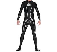 Catsuit De Látex, Mono, Mono De Goma Hecho A Mano, Fetiche, Cremallera Frontal, Negro, Para Hombre,Azul,Mujer-M