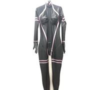 Catsuit De Látex Negro Sexy Para Mujer, Medias De Piel, Traje De Látex De Cuerpo Completo, Ropa De Látex De Goma, Pecho 3D, Negro,Plata,yo