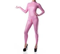 Catsuit De Látex Rosa Para Mujer Body Bondage Jersey Sexy Lady Catsuit De Goma Hecho A Mano Fetiche Con Cremallera Trasera Sin Máscara,rosas,SG