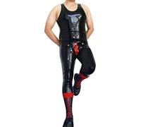 Catsuit De Látex Sin Mangas Sexy Negro Y Rojo Con Traje De Goma Codpiece Body,naranja Con Rojo,yo