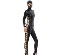 Catsuit De Látex Transparente Negro Para Mujer Sexy Con Capucha Y Cordones De Goma Con Cremallera En La Espalda,Rosa,yo