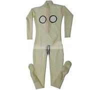 Catsuit Transparente De Látex De Goma Para Mujer Y Ribetes Negros Con Mono Abierto En El Pecho, Rojo Y Negro,Negro Y Rojo,Grande