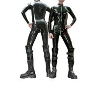 Catsuits De Látex Leotardo De Látex Con Cremallera Frontal Blanca Y Cremallera En La Entrepierna Y Cremallera En El Busto,como Es,M